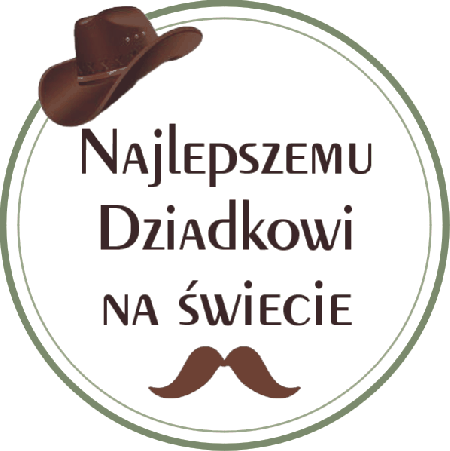 Etykieta z wąsem na Dzień Dziadka